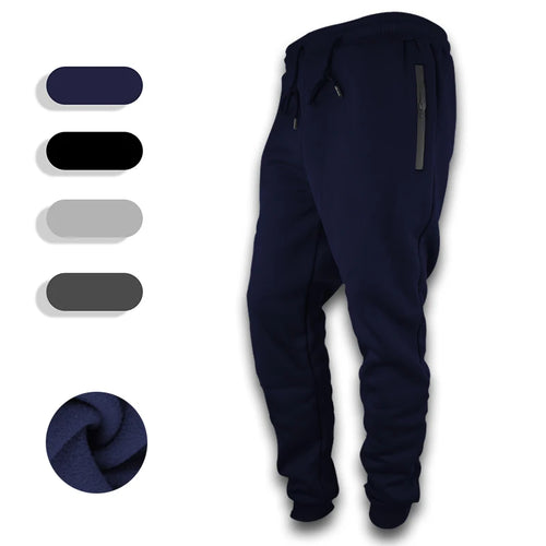 New Sweatpants Side Zipper Pockets Men Joggers Track Pants Elastic