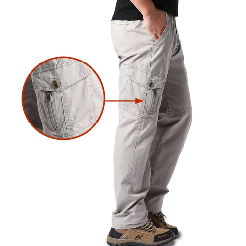 High Quality Men's Cotton Cargo Pants Casual Multiple Pocket Tacitcal