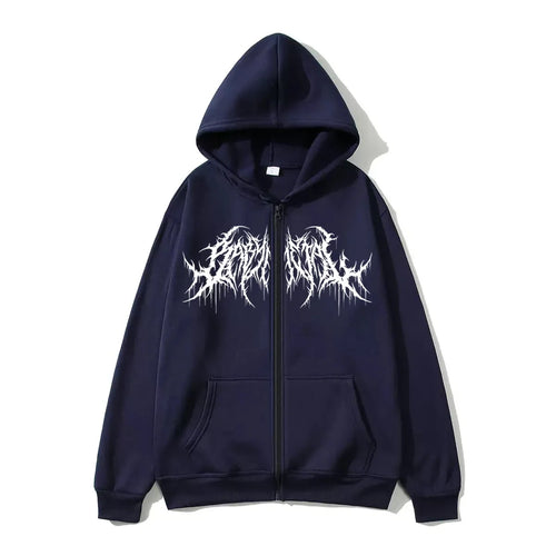 Y2K Zip-Up hoodie, men, clothes with graphic prints, hip hop style,