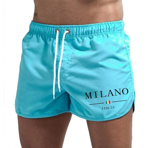 2025 Summer Men's Beach Shorts Urban Print Beach Trunks Jogging Casual
