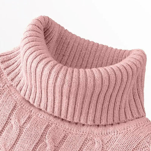 Outdoor Men's Long Sleeve Knitted Sweaters Slim Fit Turtleneck Sweater