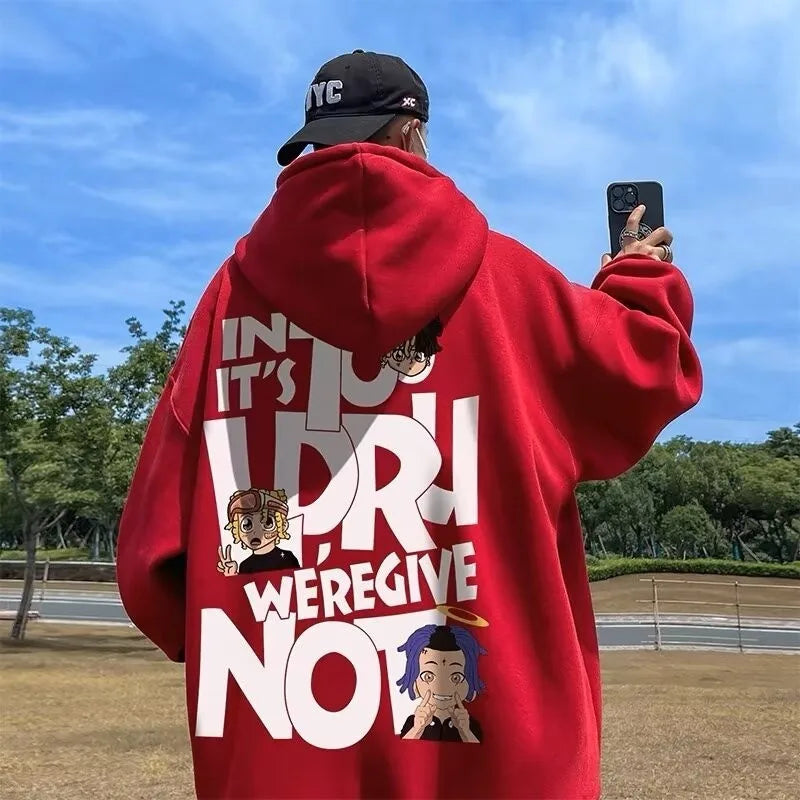 8XL Hoodie Pullover Loose Fit Hip Hop Trendy Singer Alphabet American