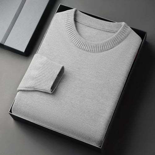 Mens CrewNeck Pullover Sweater Long Sleeve Knitted Sweaters Vintage