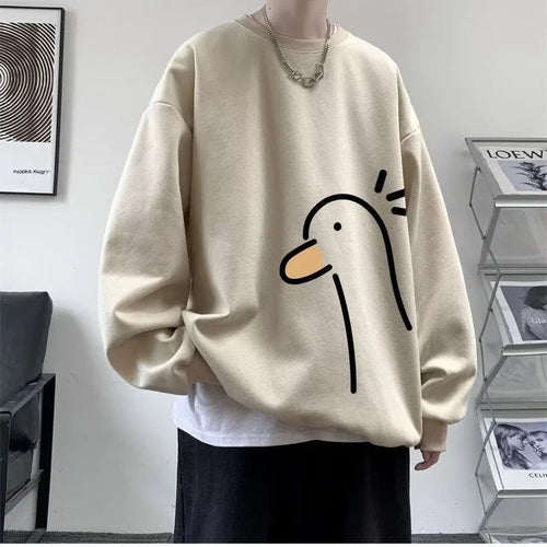 【M-8XL Sweatshirts】Men Oversized Sweatshirt Fashion Loose Yellow Duck