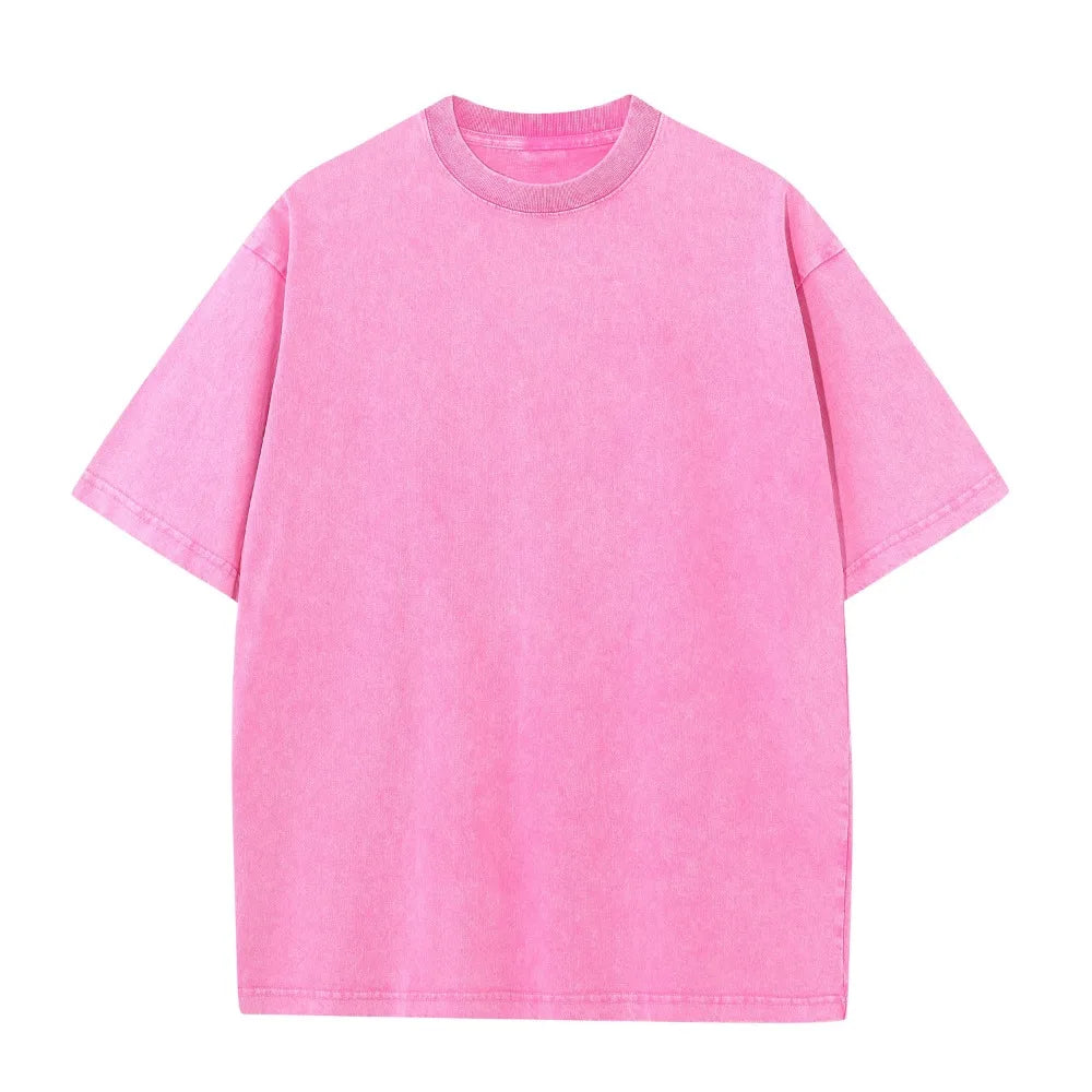 230G Cotton American Large Size T Shirts Men Summer Vintage Clothes