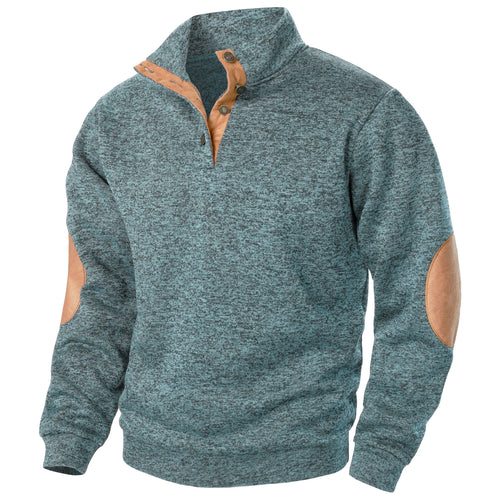 Autumn and winter men's stand collar long sleeve casual knitted