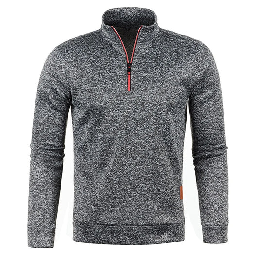 Men Pullover Men's Thicker Sweatshirts Half Zipper Pullover for Male