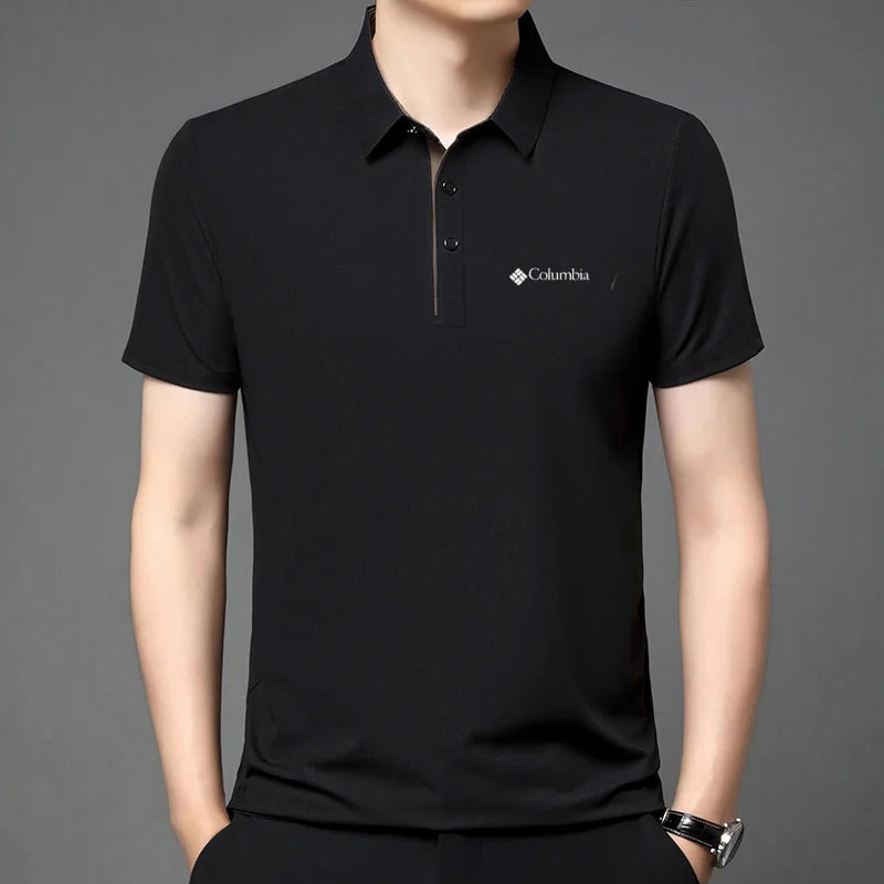 High end brand men's letter printed short sleeved polo shirt cool