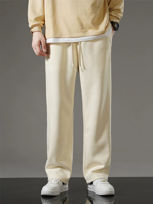 Spring Autumn Men Sweatpants Korean Fashion Sportswear Drawstring Wide