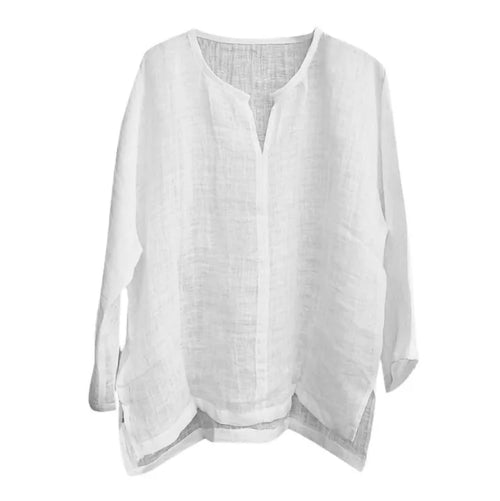 New Men's Summer Spring Long Sleeve Loose Shirt Solid Color Casual