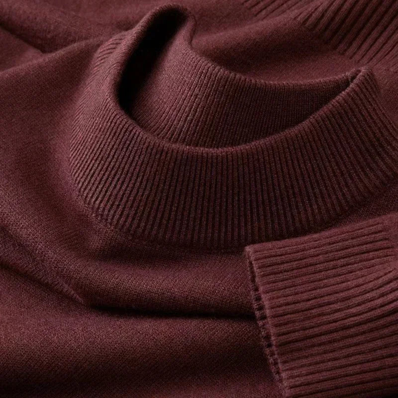 Autumn New Men's Casual Mock Turtleneck Sweater Long Sleeved Warm