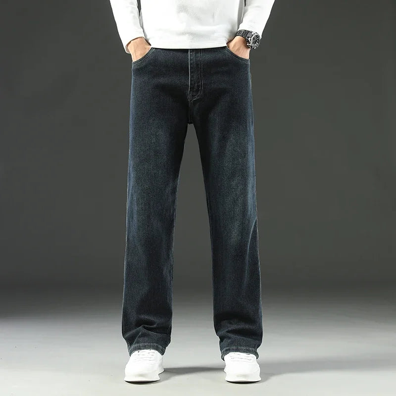 2025 New Spring and Autumn Men's Jeans, Loose, Comfortable, Straight,