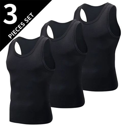 1/3 Men's Tank Top Four Seasons Black and White Solid Color Narrow