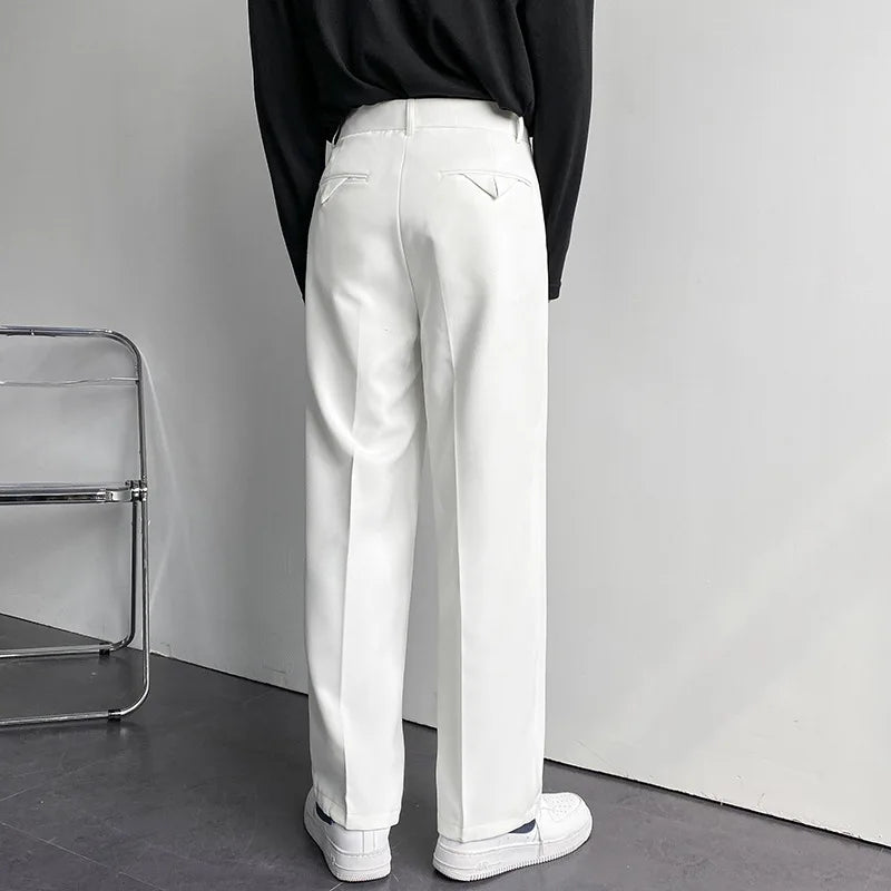 2024 Spring Autumn Men's Fashionable White Korean Style Casual Pants