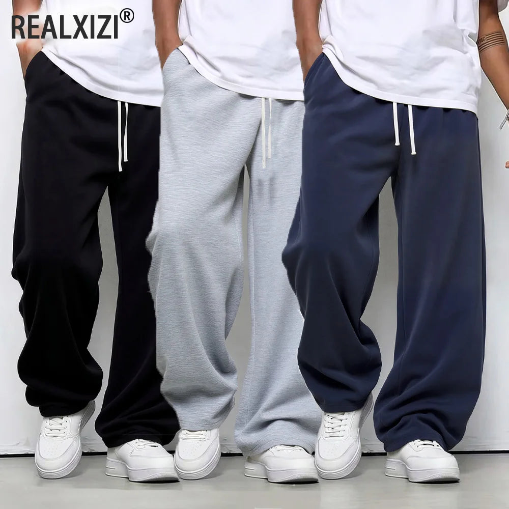 Men's Loose-fit Straight-leg Casual Pants Fashion Korean Wide-leg