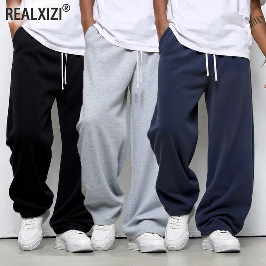 Men's Loose-fit Straight-leg Casual Pants Fashion Korean Wide-leg