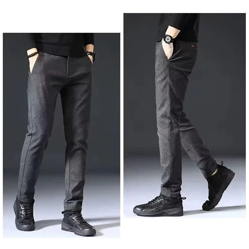 Men's Straight Leg Long Daily Pants Casual Straight Slim Fit Narrow