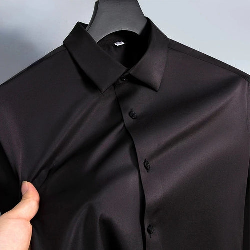 New Anti-Wrinkle Men Shirts Long Sleeve Dress Shirts For Men Slim Fit