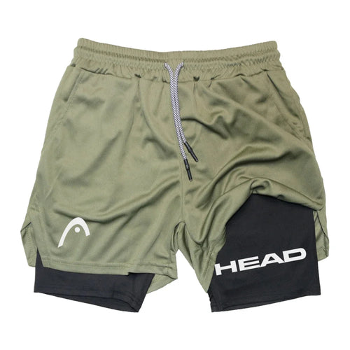 Anime Berserk Head Running Shorts Men Fitness Gym Training 2 in 1