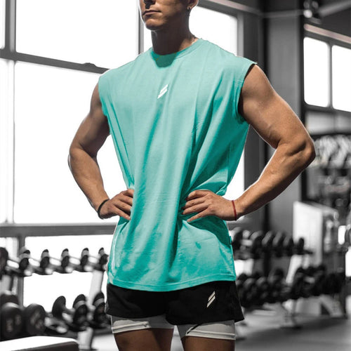 NEW Summer Fitness Sports Tank Top Men Breathable Loose Mesh Training