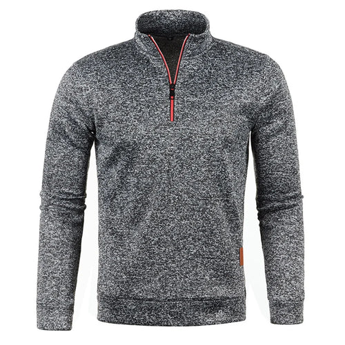 Men Pullover Men's Thicker Sweatshirts Half Zipper Pullover for Male