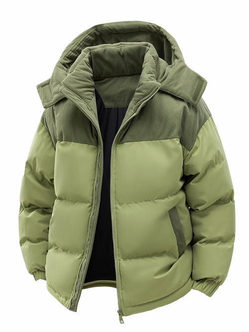 Men's Hooded Cotton Jacket, Thickeneded and Warm in Winter, Windproof