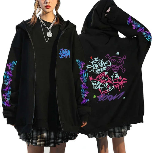 Arcane-Jinx Zipper Hoodie Monkey Graffiti Zip Up Jacket Men Women Game