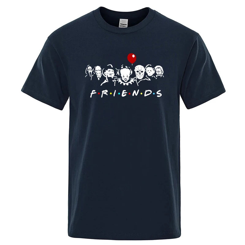 Men's High Quality T-shirt 100% Cotton T-shirt Funny Friends Print T