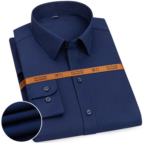 New Men's Solid Color Business Shirt Formal Fashion Thin Classic Basic