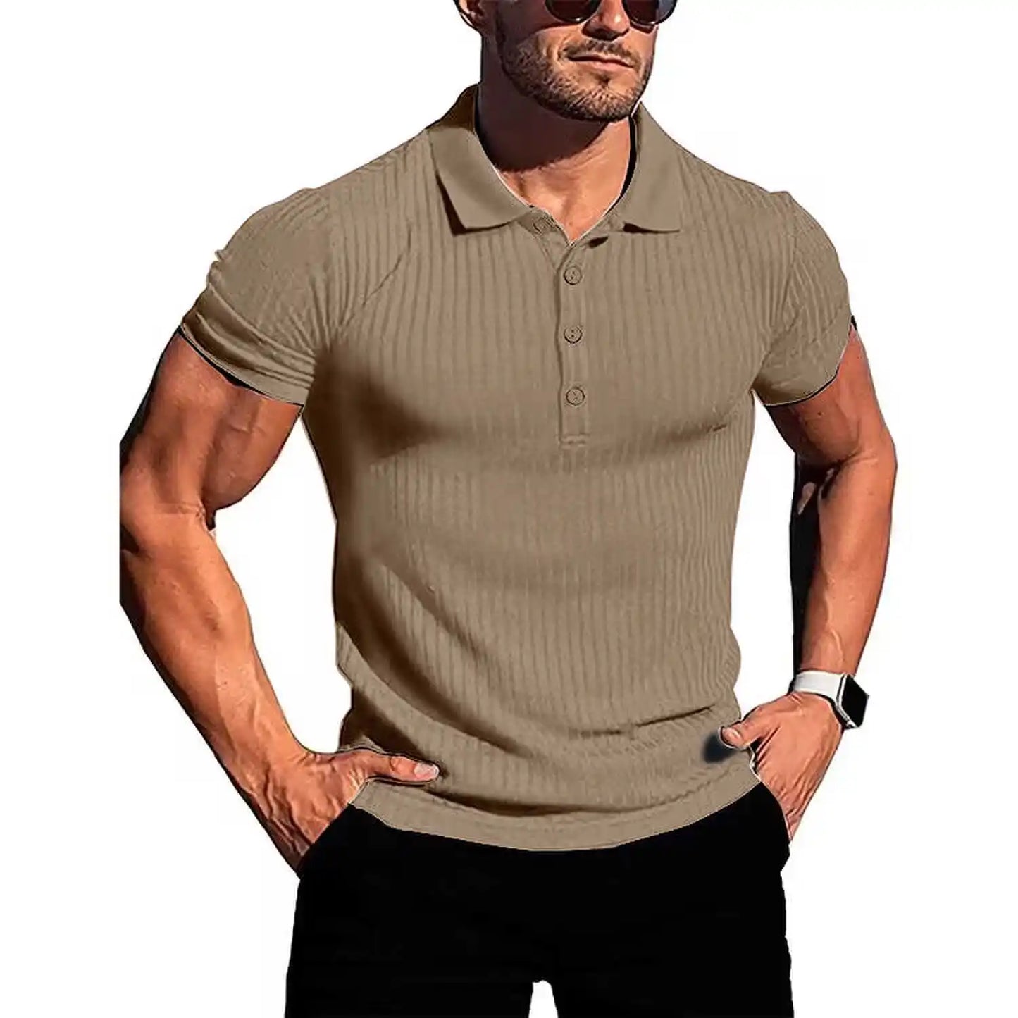 Men's running sports fitness wear summer high stretch vertical