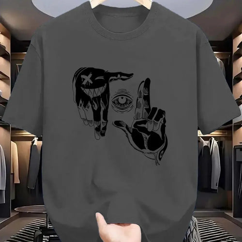 2025 Summer Men's Polyester Casual Breathable Round Neck T-shirt with