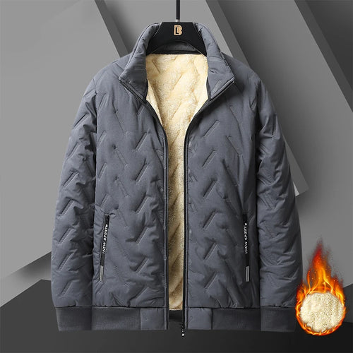 2025 New Men's Plus Size  Jacket Imitation Wool Stand Collar Winter