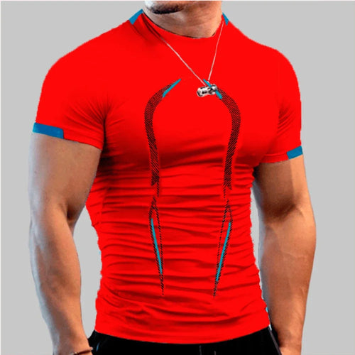 New Summer Sportswear Gym Breathable T Shirt Men Quick Drying Jogging