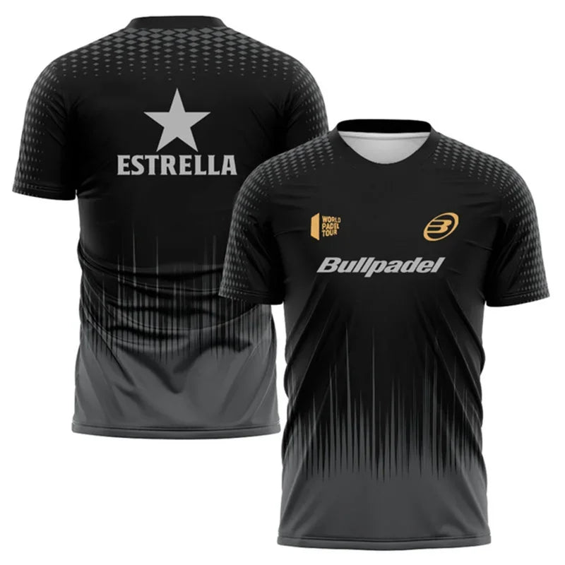 Fashion Gradient Harajuku Men's T Shirt Padel Tennis Sportswear Summer