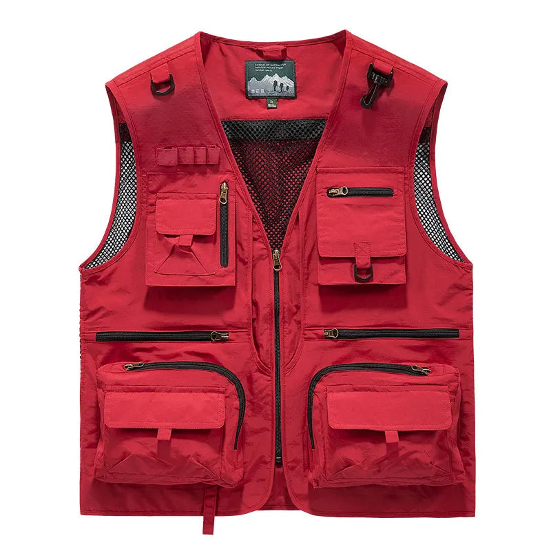 FGKKS 2023 Outdoor Leisure Vest Men's New Multi-Pocket Breathable