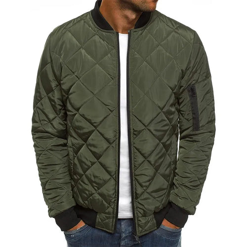 Winter New Cotton Jacket Men's Baseball Collar Mesh Pressed
