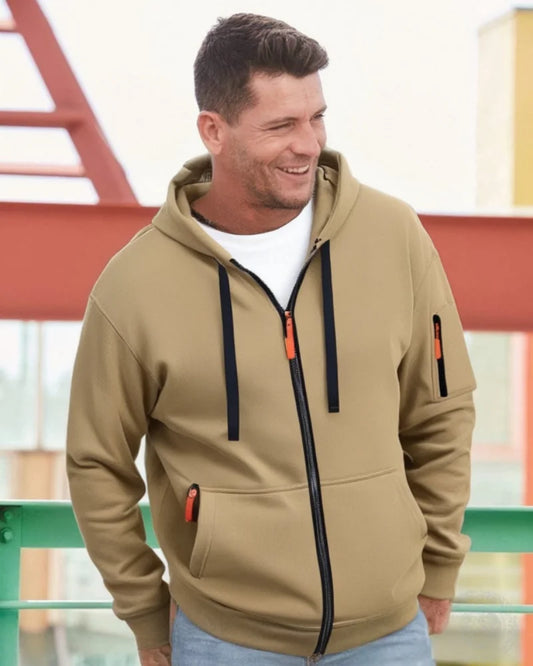 Casual top men's 2024 autumn and winter sportswear solid color men's