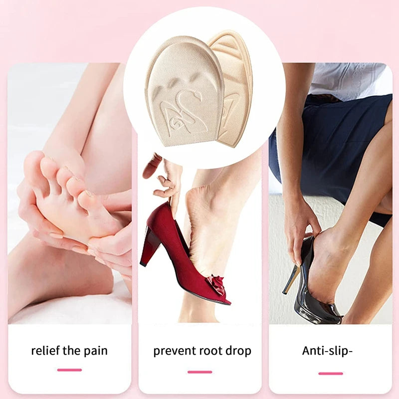 Forefoot Pad Non-slip Sole Toe Plug Cushion Half Insoles for Shoes