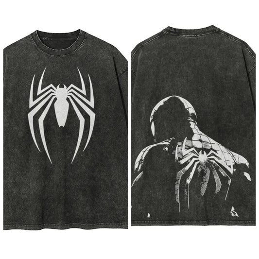 Marvel Spider-man Washed Retro Short Sleeve T-Shirt Casual Summer Wear