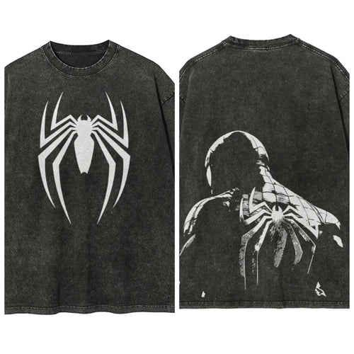 Marvel Spider-man Washed Retro Short Sleeve T-Shirt Casual Summer Wear