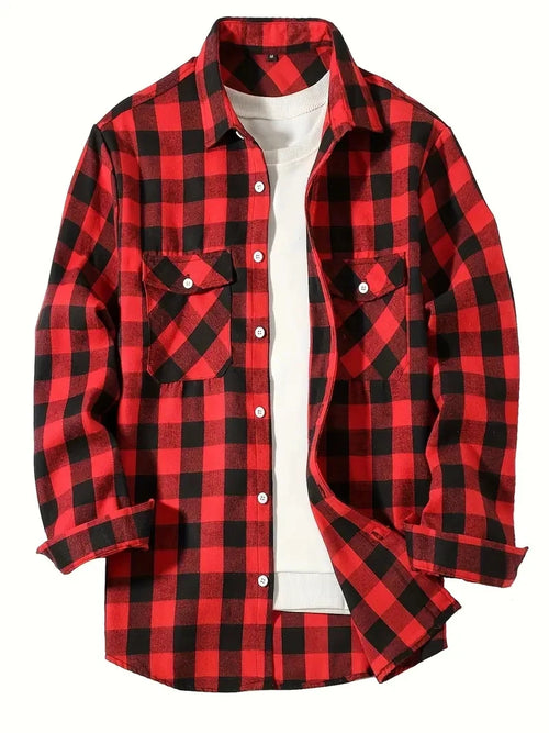Spring and Autumn Fashion Cotton Long Sleeve Men's Shirt New Brushed