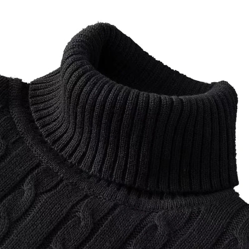 New Turtleneck Sweater Casual Men's Rollneck Knitted Sweater Keep Warm