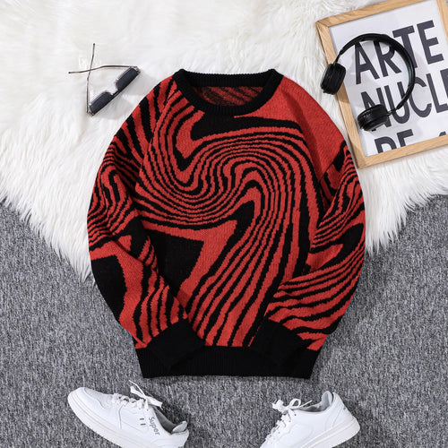 New Popular Autumn and Winter Maze Jacquard Pattern Pullover Sweater