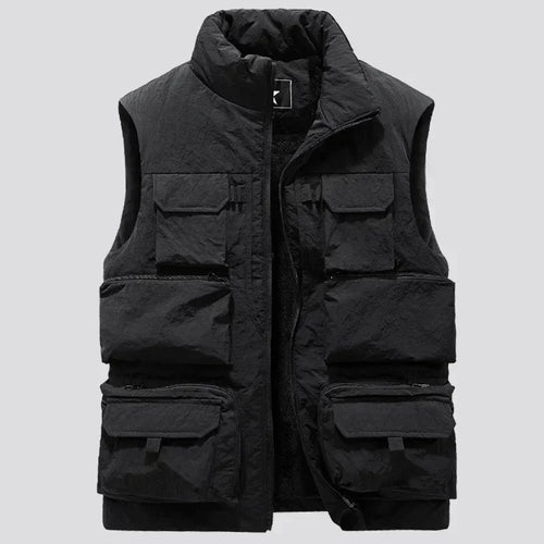 Men's New Keep Warm Fleece Work Sleeveless Jacket Slim Fit Windbreaker