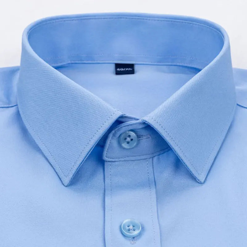 Men's Elastic Spring And Autumn New long Sleeve Shirt Anti-wrinkle