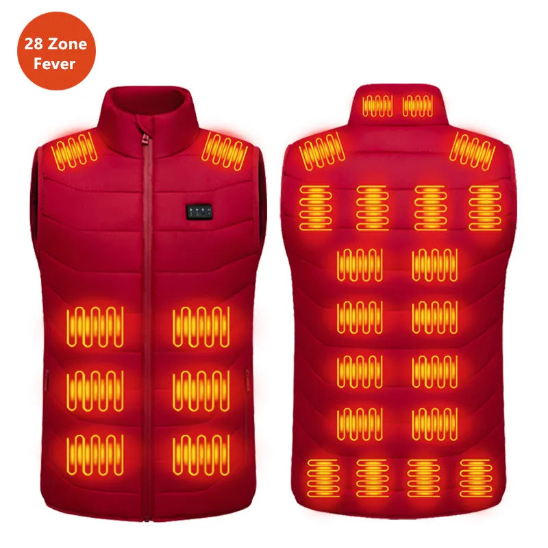 New Loose Casual Stand Up Collar Winter 28 Zone Intelligent Heating