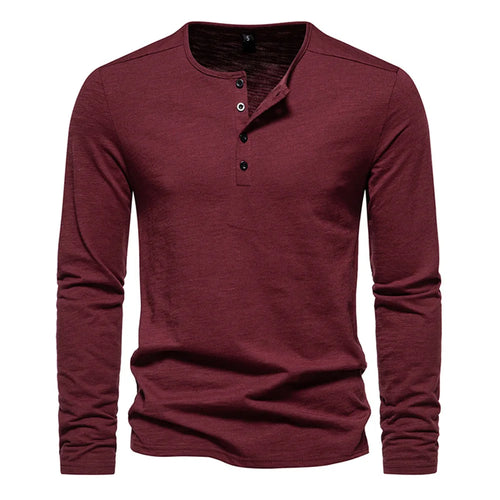 Men Long Sleeved T-shirt Cotton Slim Fit Bottoming Shirt Fitness Tops