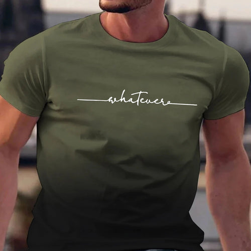 Summer Men's Clothing Whatever Print Short Sleeve Men Trend Products