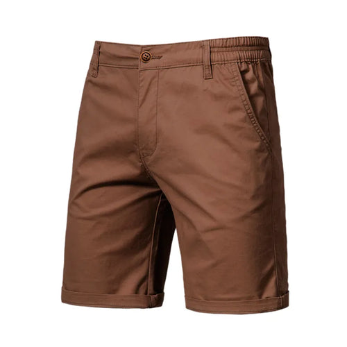 2021 New Summer 100% Cotton Solid Shorts Men High Quality Casual