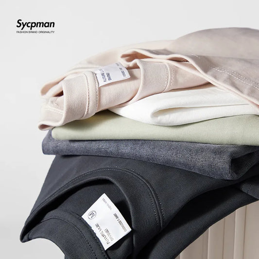 Sycpman 300grams 10.58oz Oversized Loose Heavy Weight Cotton Solid